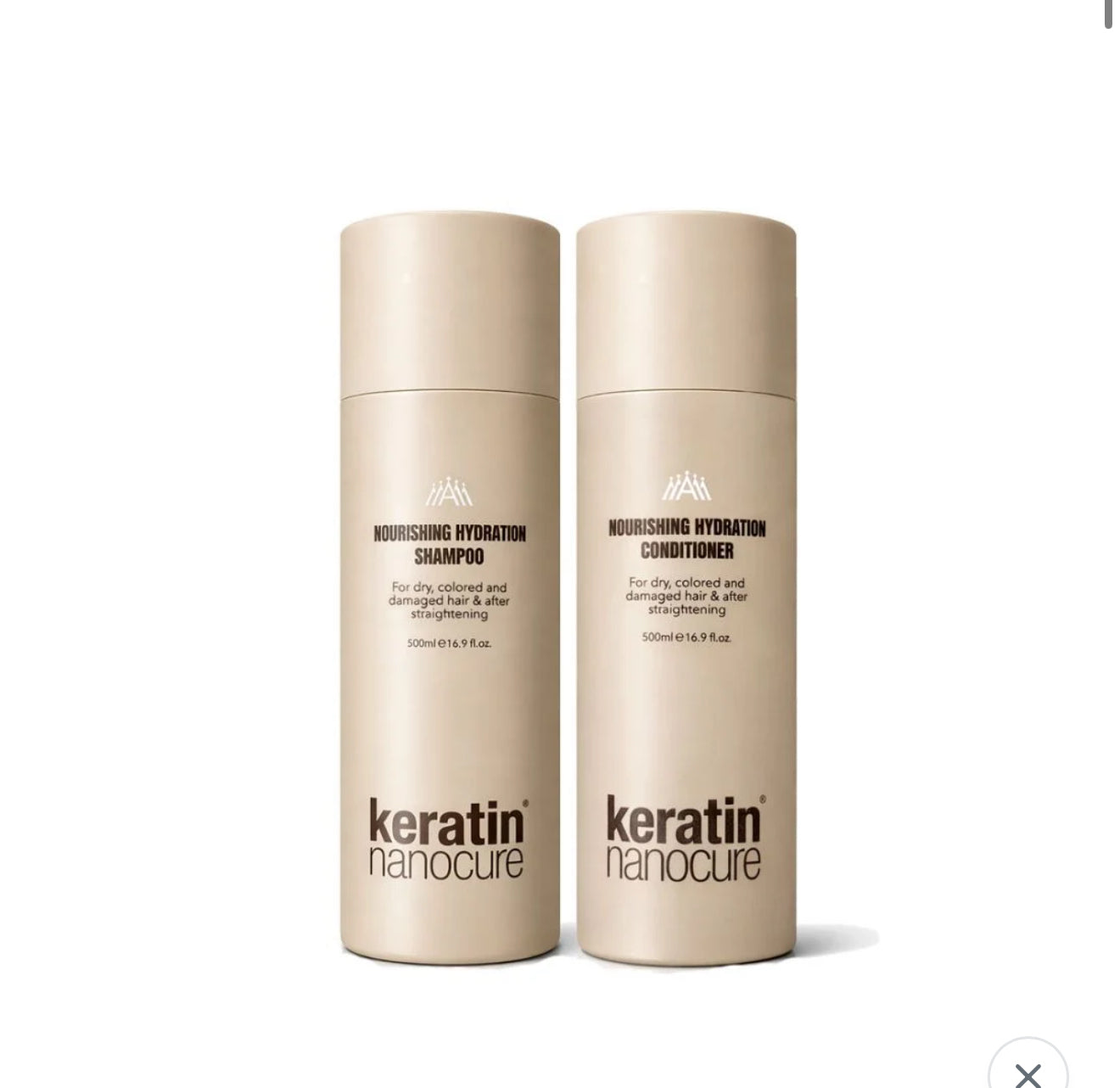 Nanocure Keratin Nourishing Hydration Set (Shampoo 500ml, Conditioner 500ml)