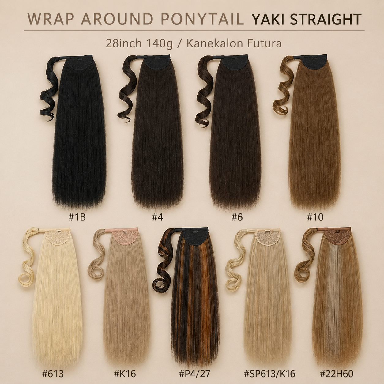 Kanekalon Straight Ponytail 28inc