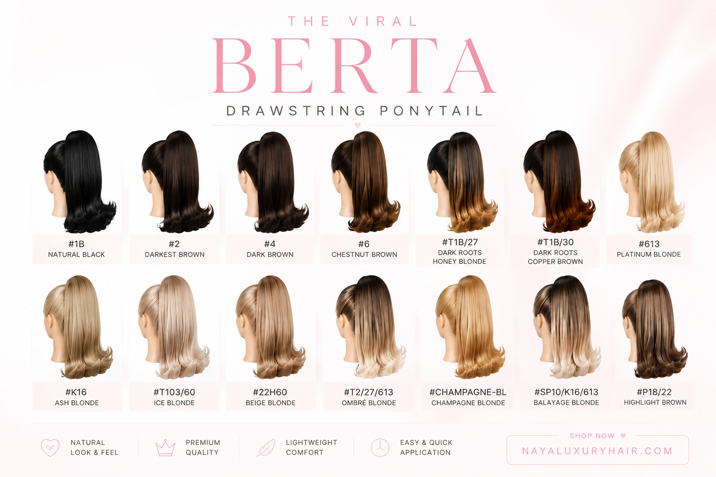 BERTA Drawstring ponytail